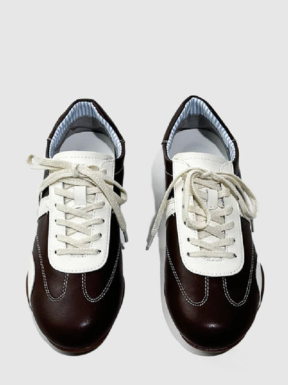 Stitched Brogue Flat Leather Shoes【s0000015725】