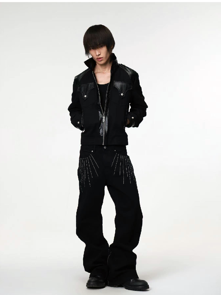 Brushed Patchwork Zipper Jacket【s0000018211】