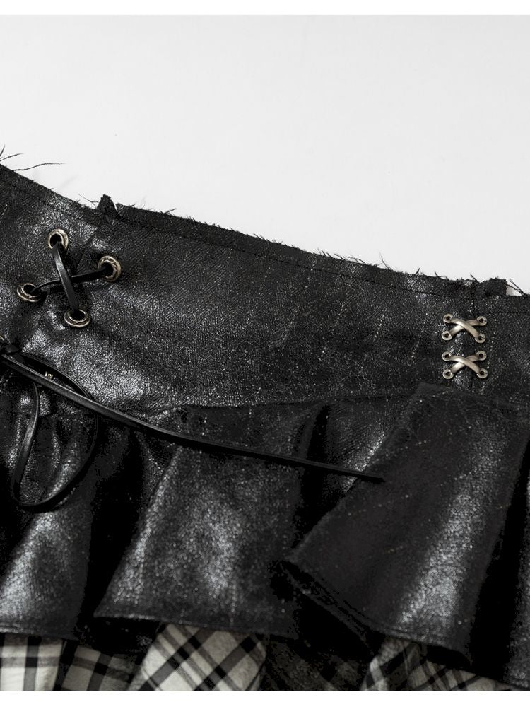 Heavy leather bustier skirt【s0000013467】