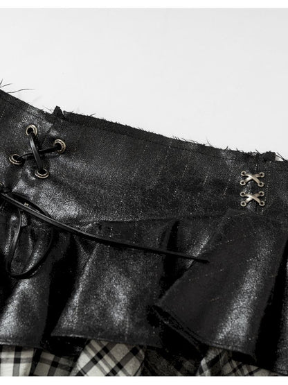 Heavy leather bustier skirt【s0000013467】