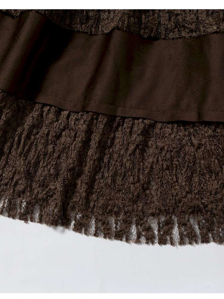 Lace Suede Fringe A-line Skirt【s0000014649】