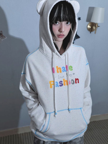 Bear ears hooded long-sleeved sweater【s0000010470】