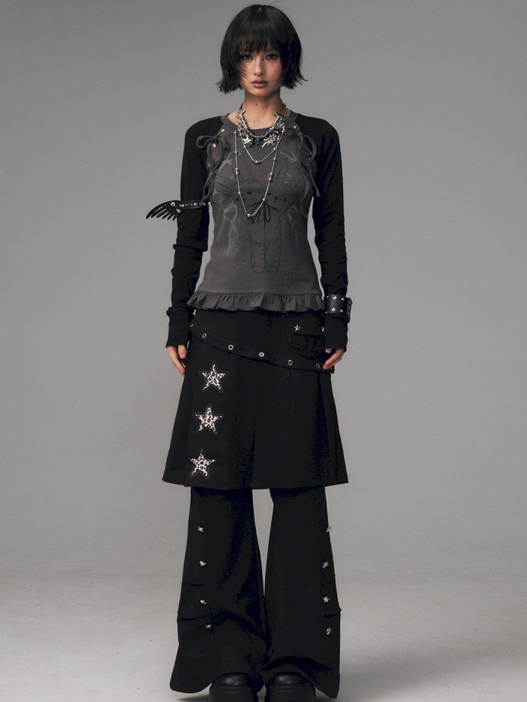 Two-Piece Pleated Skirt-Pants【s0000014456】