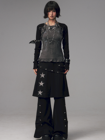 Two-Piece Pleated Skirt-Pants【s0000014456】