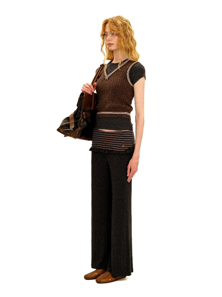 Contrasting Stripe Lace Trousers【s0000016120】