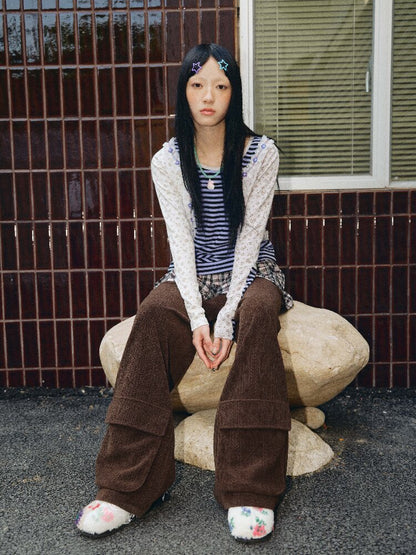 Floral Patchwork Edge Thickened Top【s0000018688】
