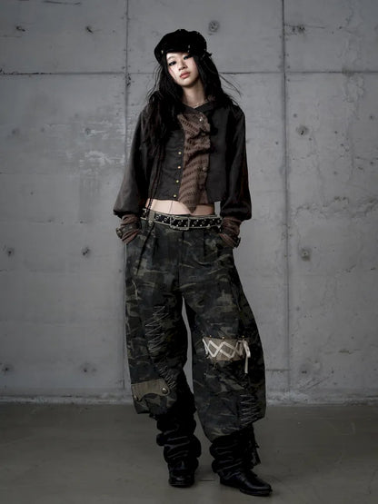 Embroidered Camo Pants【s0000014116】