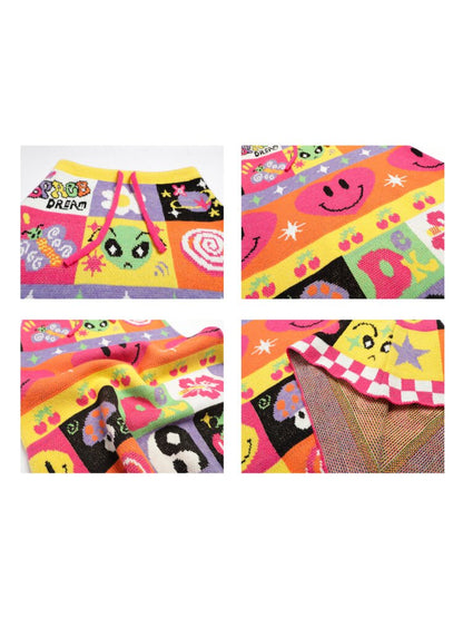 Cartoon Rainbow Knit Stretch Skirt【s0000015555】