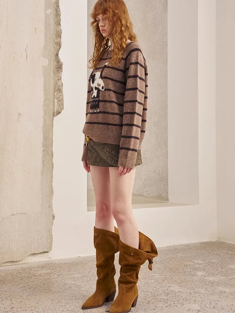Long-Sleeve Knit Pullover Sweater【s0000014087】