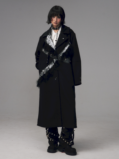 Punk Rock Heavy Print Loose Tweed Coat【s0000014705】