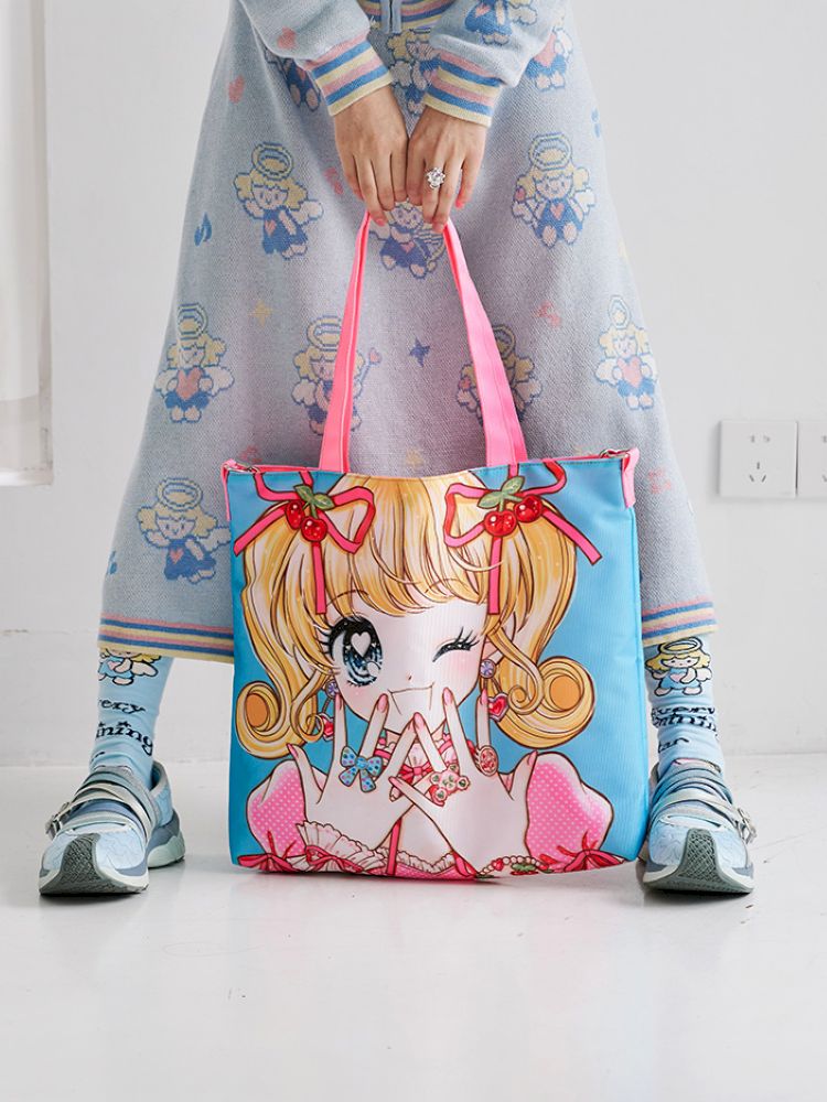Girl Illustration Pattern Crossbody Handbag【s0000012347】