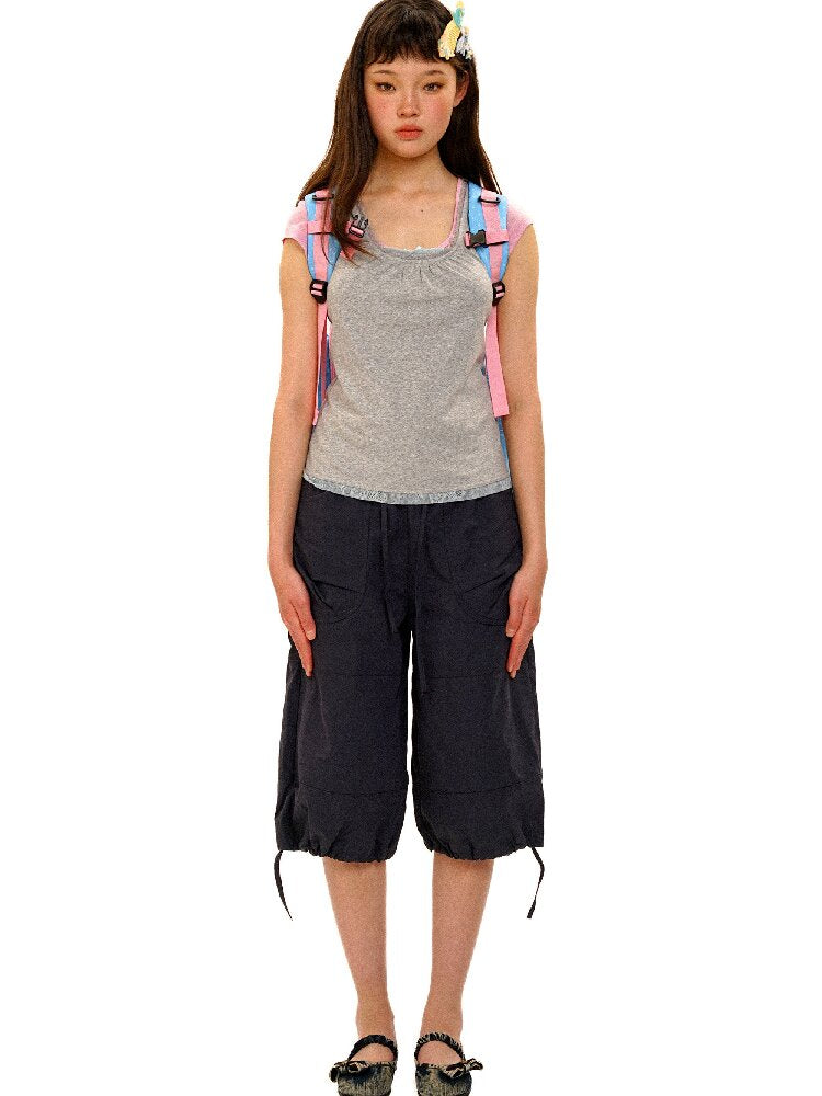 Lace Two-Piece Pleated Tank Top【s0000017408】