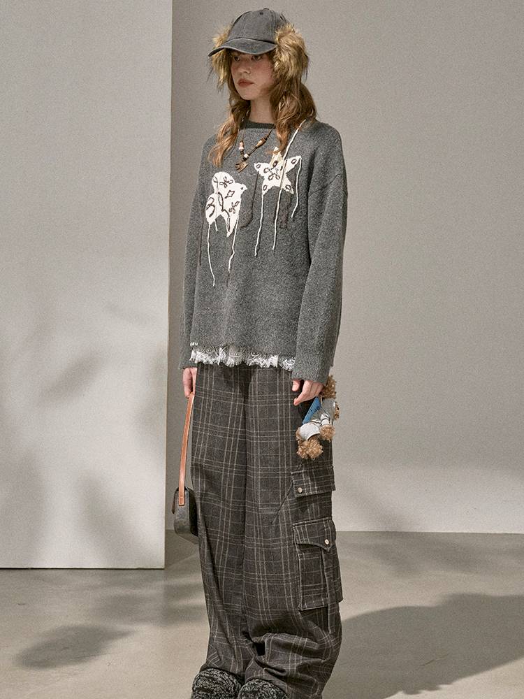 Unique Design Loose Long Sleeve Pullover【s0000014381】