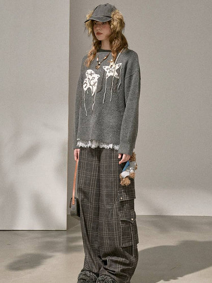 Unique Design Loose Long Sleeve Pullover【s0000014381】