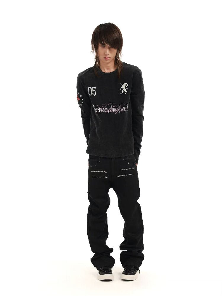 Demon SWAG Printed Long Sleeve T【s0000018361】