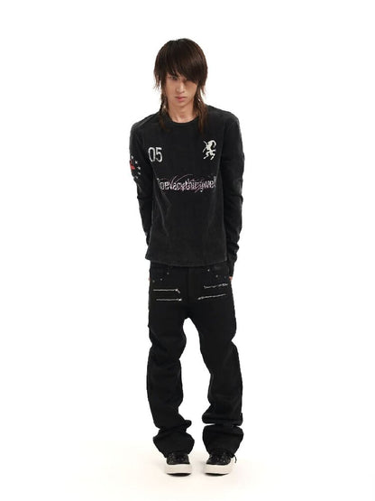 Demon SWAG Printed Long Sleeve T【s0000018361】