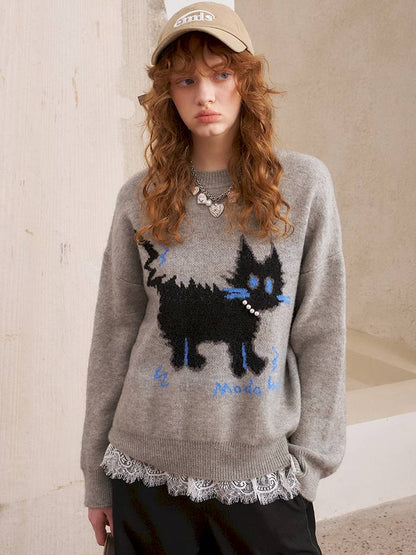 Long sleeves cute loose pullover sweater【s0000014382】