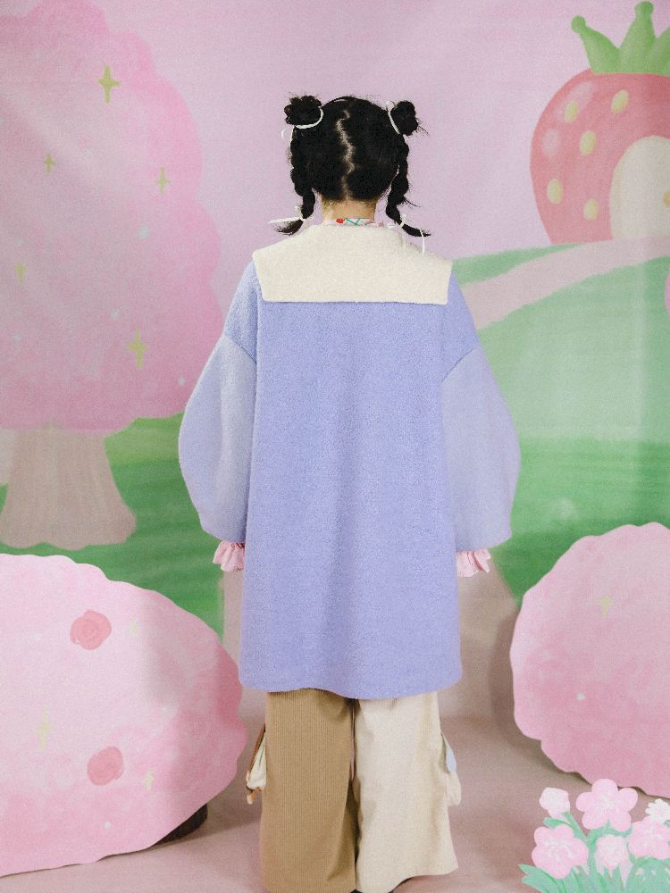 Dollhouse Embroidered Colorblocked Tweed Coat【s0000005691】