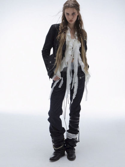 High-Neck Metal Buckle Napoleon Windbreaker【s0000013902】