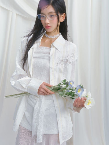French lace pressed pleated dress【s0000012147】