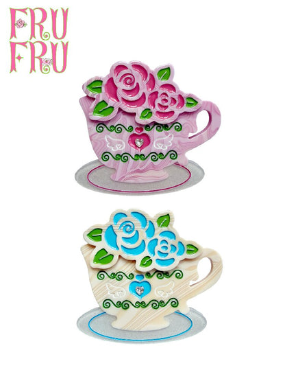 Rose Coffee Cup Printed Hair Clip【s0000017461】