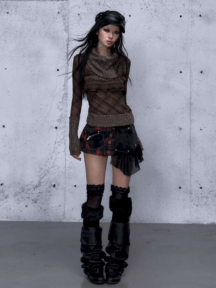 Vintage Punk Scarf Wool Knit Layer【s0000014923】