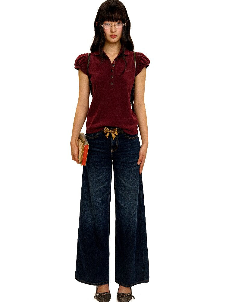 Contrast Linear Straight Jeans【s0000016422】