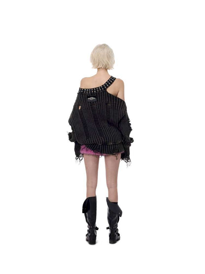 Rivet Destruction Rock Knit Sweater【s0000015119】