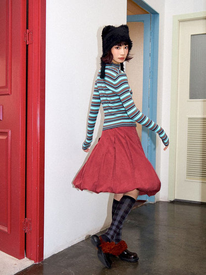 Retro Slim Striped Long Sleeve T-Shirt【s0000011637】