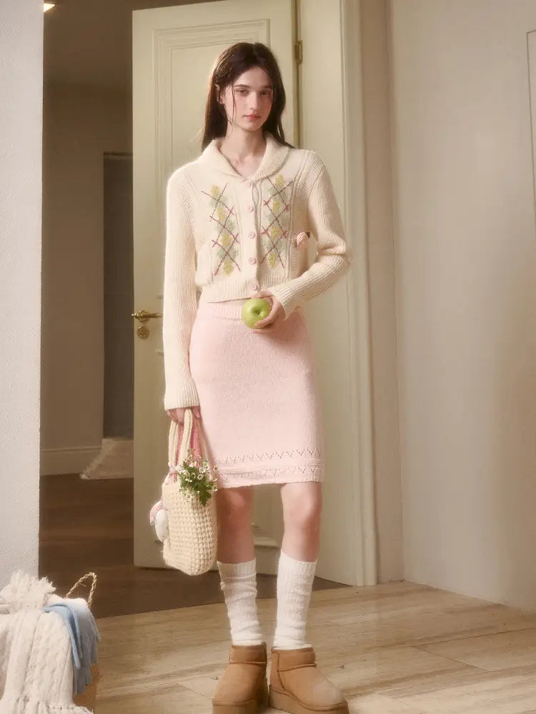 Knit Cardigan Skirt Set【s0000014332】