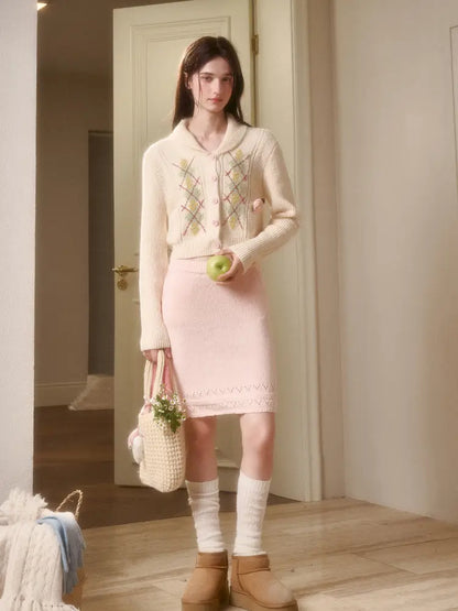 Knit Cardigan Skirt Set【s0000014332】