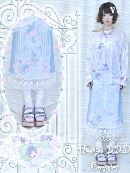 Artistic Lace Mesh Half Length Dress【s0000017479】