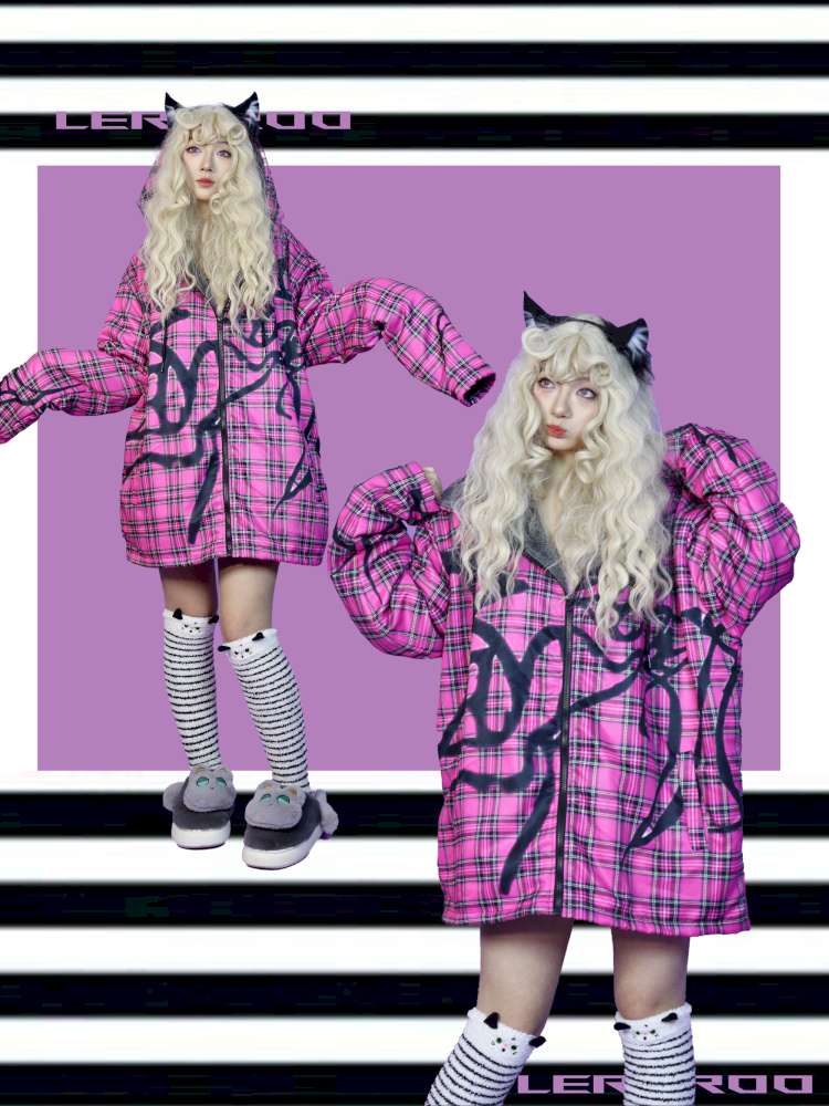 Y2K Subculture Loose Hooded Fleece Jacket【s0000014632】