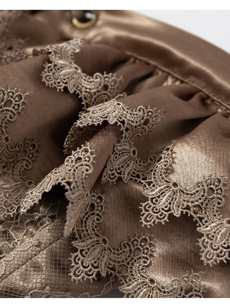 Patchwork Lace Satin Short Corset【s0000016204】
