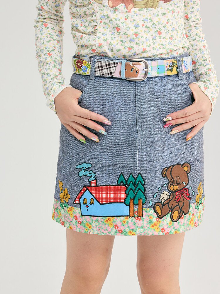 Bear Patchwork Pin Buckle Belt【s0000018729】