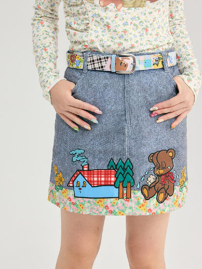 Bear Patchwork Pin Buckle Belt【s0000018729】