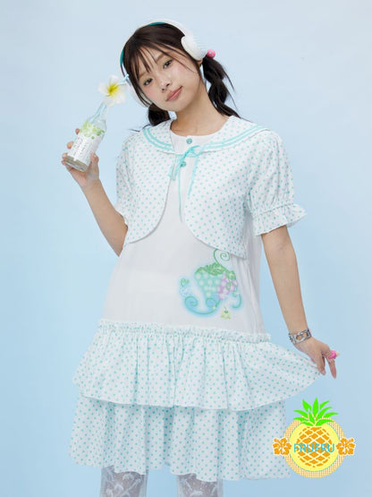 Navy Collar Two-Piece Dress【s0000013161】