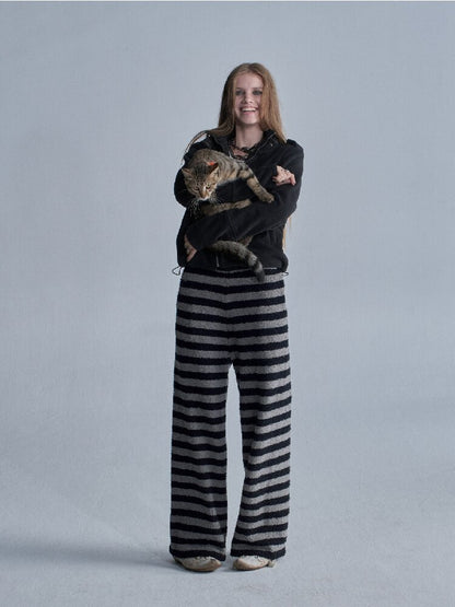 Striped Fleece Pajama Set【s0000019088】
