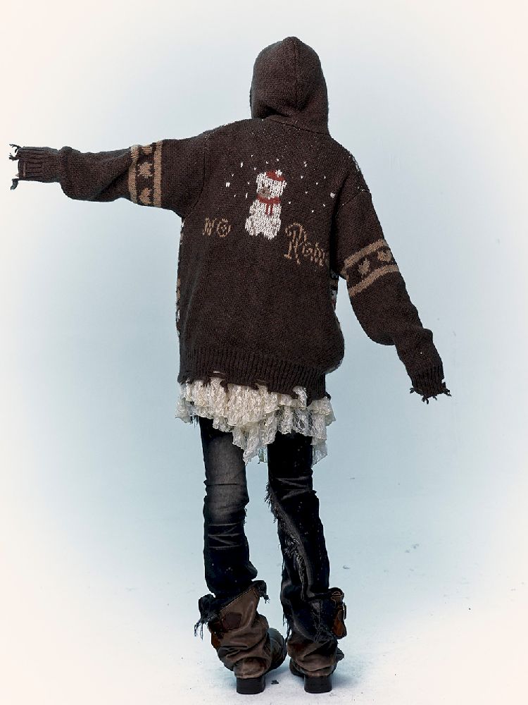 Mohair Wool Knit Cardigan Sweater【s0000011217】