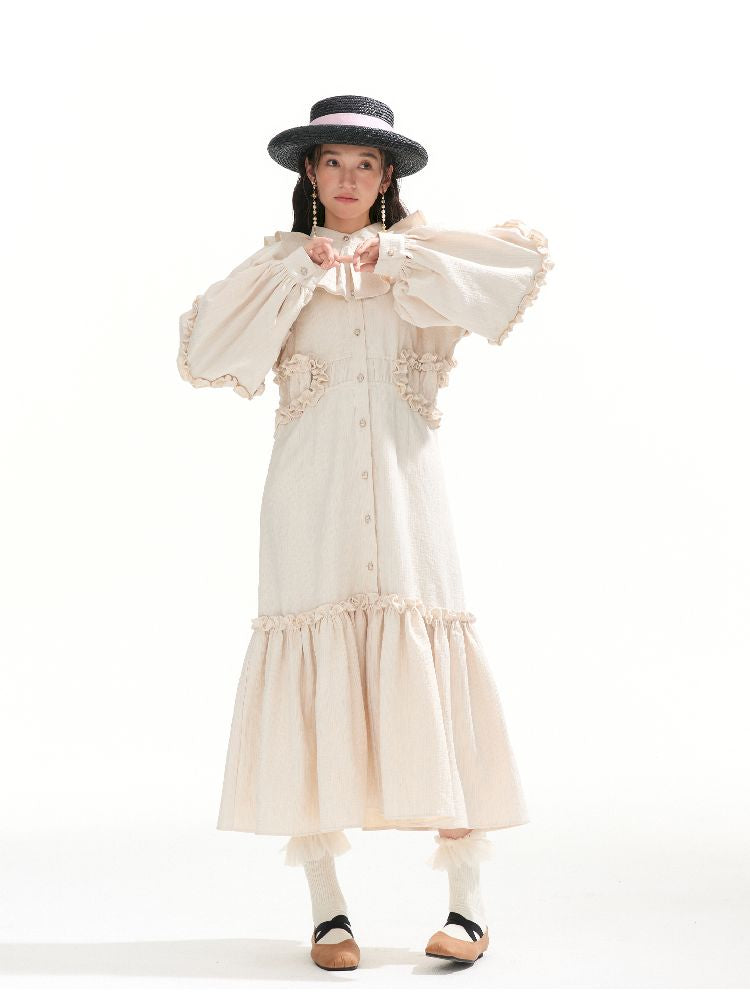 큰 소매 느슨한 밑단 드레스 [S0000011316]