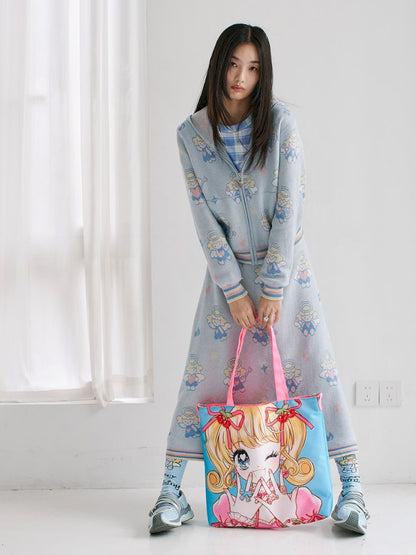 Girl Illustration Pattern Crossbody Handbag【s0000012347】
