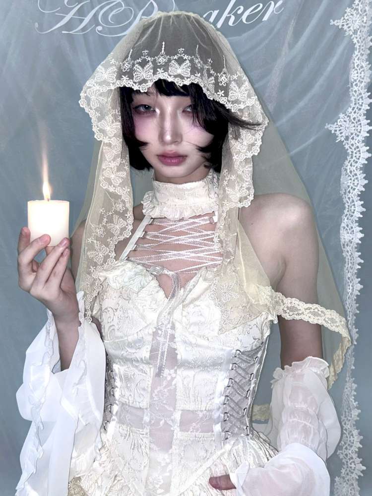 Cross Cut Out Jacquard Halter Gothic Coat【s0000014685】