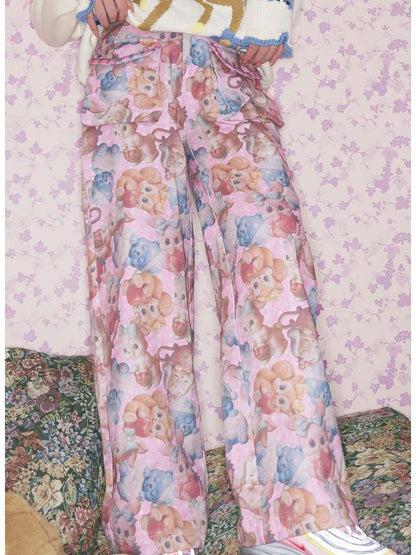 Pink Animal Print High Waist Pants【s0000015031】