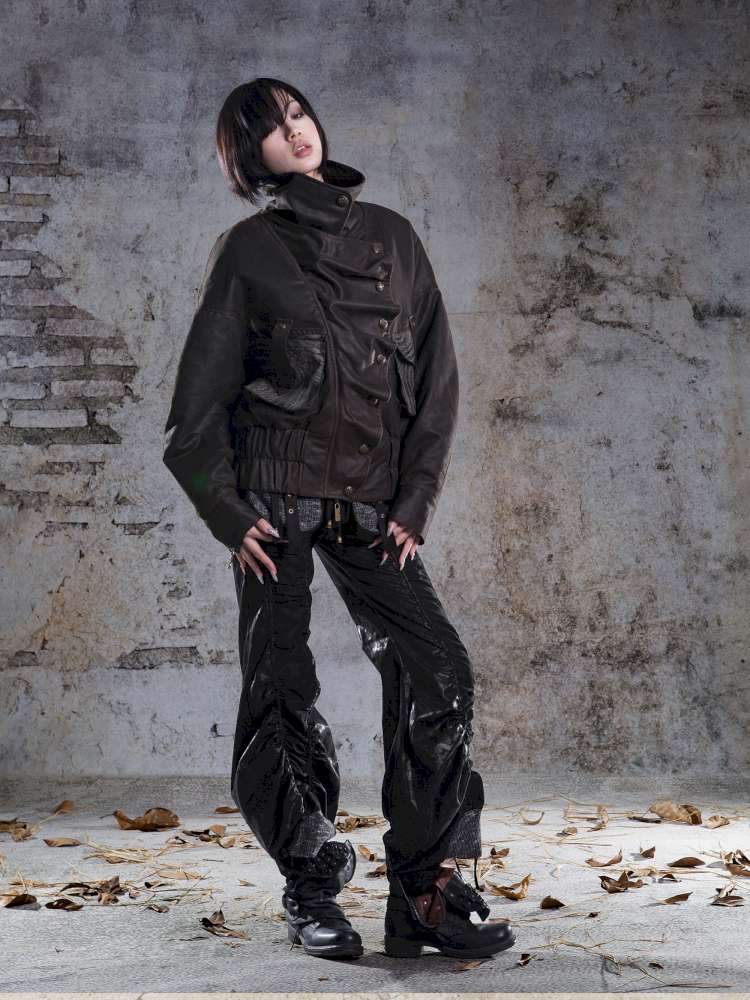 Oversized Fleece-Lined Flight Jacket【s0000014483】