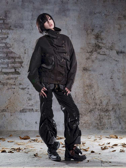 Oversized Fleece-Lined Flight Jacket【s0000014483】