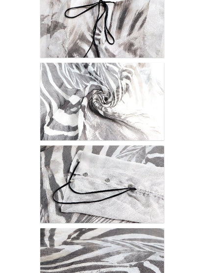 Silk Zebra Wrinkled Long Sleeve Cover【s0000017653】
