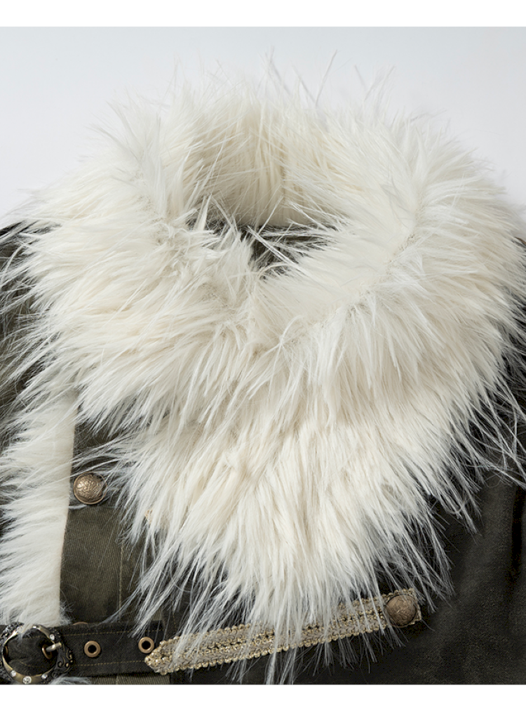 Modern Knight Fur Long Trench Coat【s0000014924】