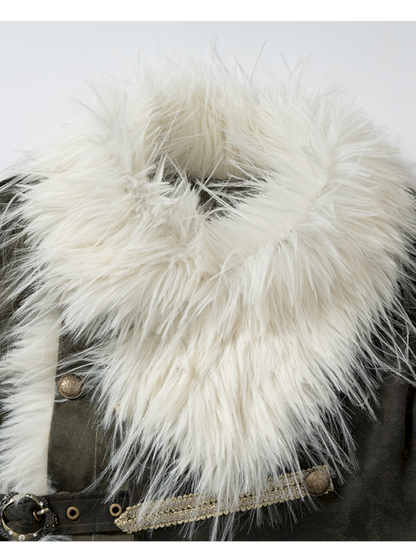 Modern Knight Fur Long Trench Coat【s0000014924】