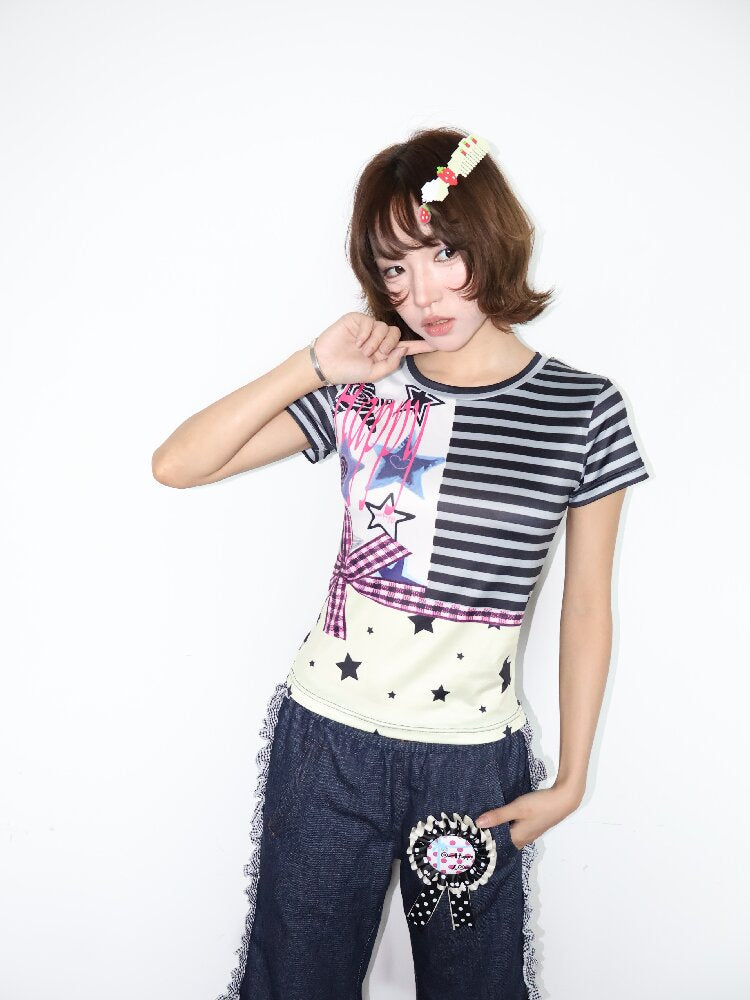 Light Sub Punk Short Sleeve Top【s0000018683】