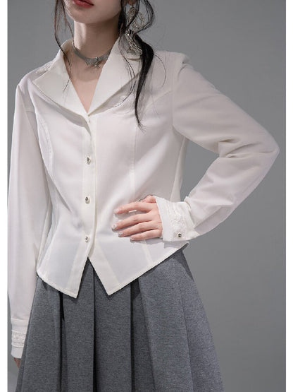 Waist Slit Cotton Dress Shirt【s0000015743】